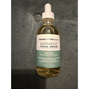 Vitamins and Sea Beauty Restorative Facial Serum Sea Salt Collagen Peptides 2oz